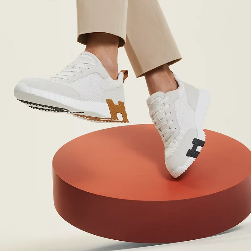 Hermès Bouncing Sneakers Wit Bruin Zwart